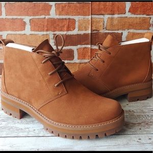 Timberland boots lace up chukka boots combat boots rust color leather boors
